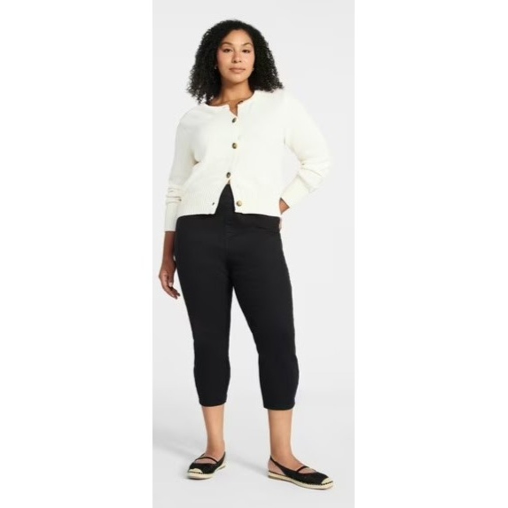 Time and Tru Women Black High Rise Capri Jegging Skinny Slim Leg XS 0-2 NWT - Picture 2 of 6